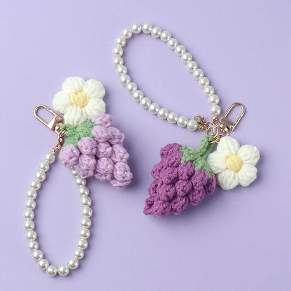 Crochet Pearl Grape Charm