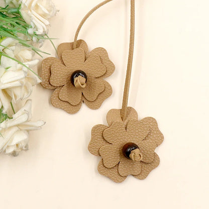 Leather Flower Bag Charm