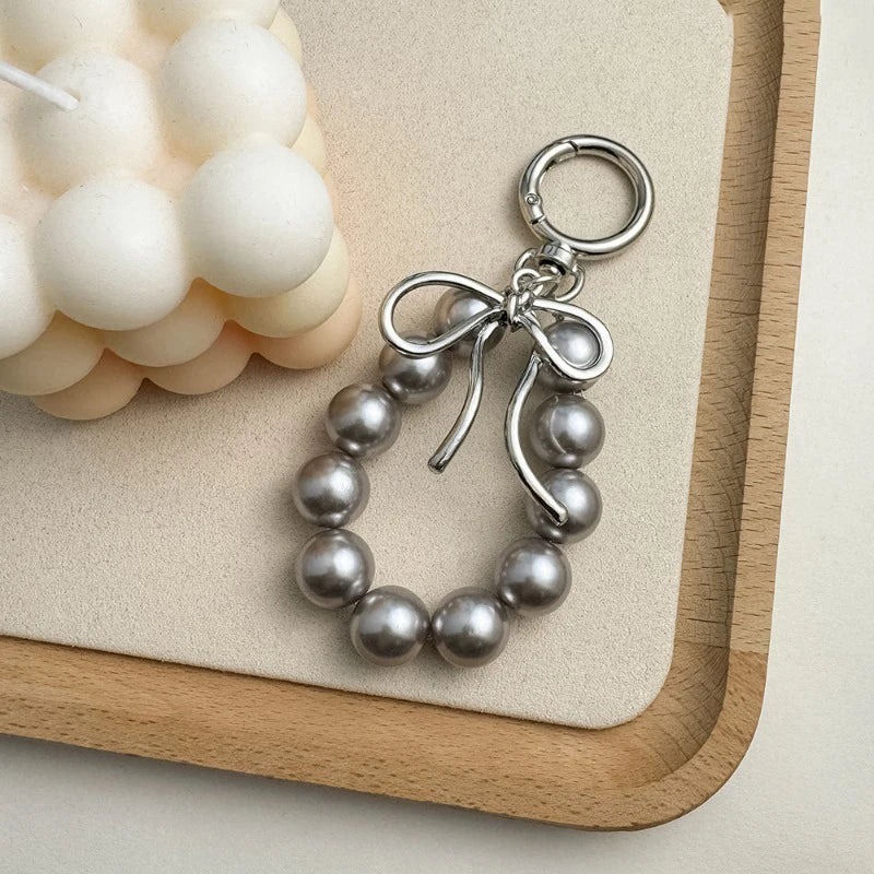 Metal Beads Bowknot Keychains