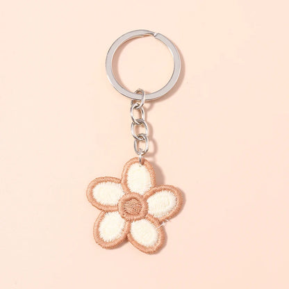 Knitted Floral Heart Key Chains