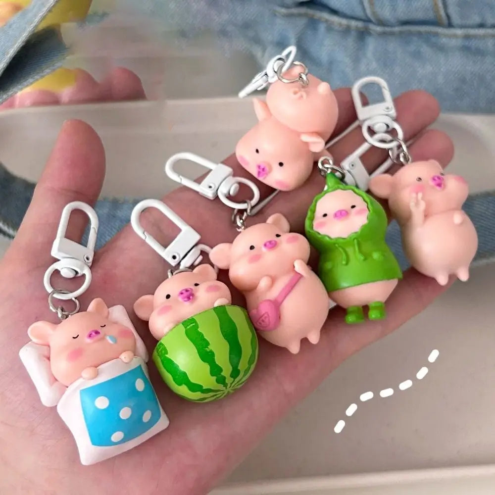 Playful Dainty Piggy Keychains