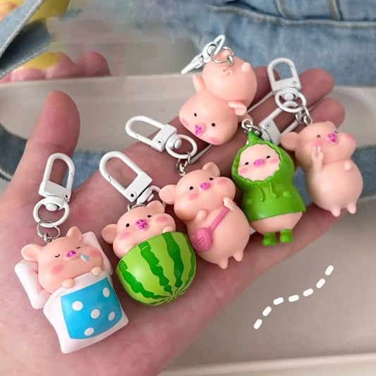 Playful Dainty Piggy Keychains