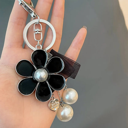 Black Flower Key Chain