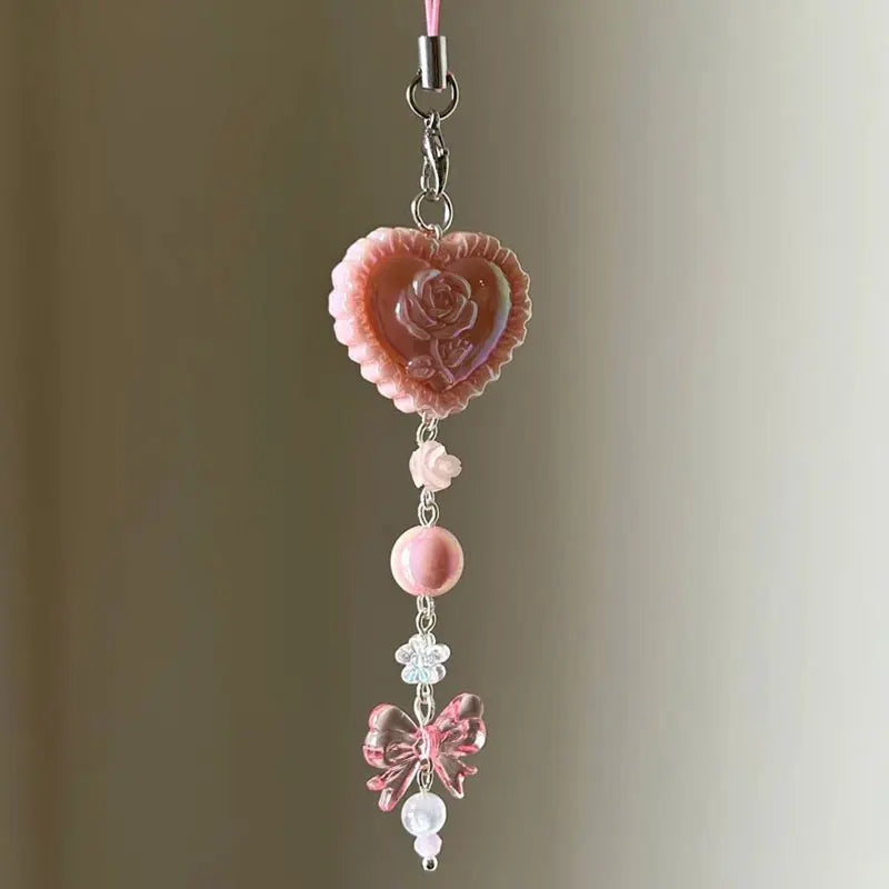 Romantic Coquette Heart Strap Charm