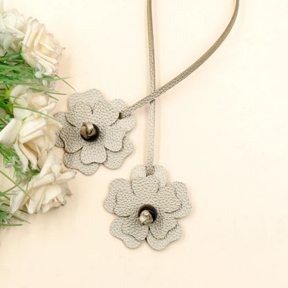 Leather Flower Bag Charm