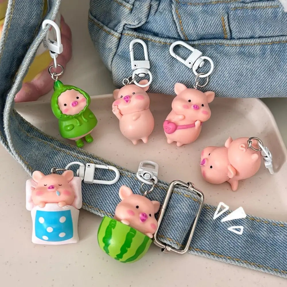 Playful Dainty Piggy Keychains