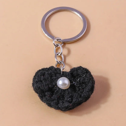 Knitted Floral Heart Key Chains