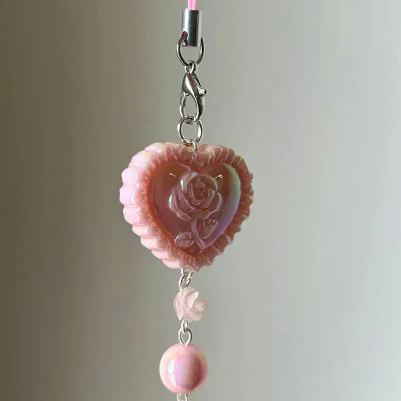 Romantic Coquette Heart Strap Charm