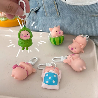 Playful Dainty Piggy Keychains