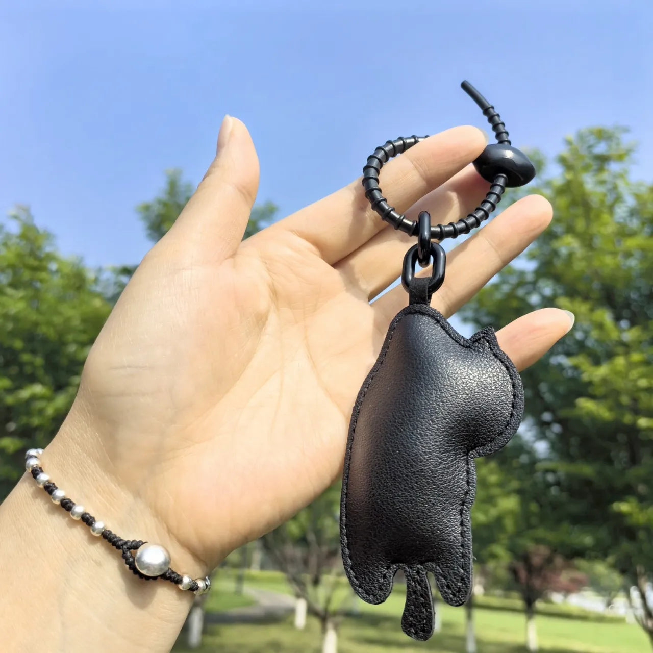 Black Leather Character Key Chains