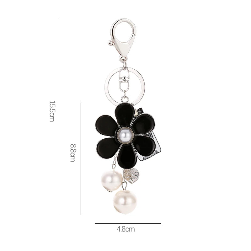 Black Flower Key Chain