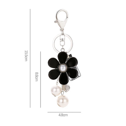 Black Flower Key Chain