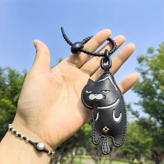 Black Leather Character Key Chains