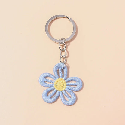 Knitted Floral Heart Key Chains