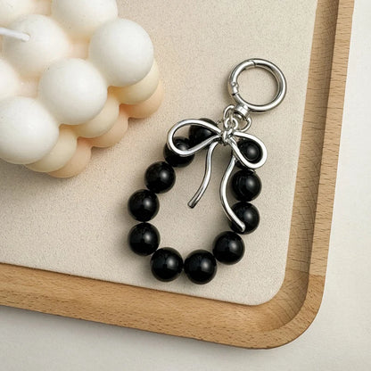 Metal Beads Bowknot Keychains