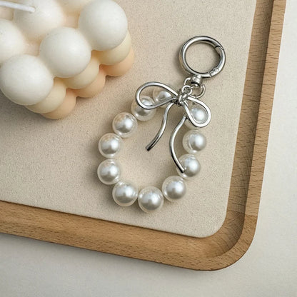 Metal Beads Bowknot Keychains