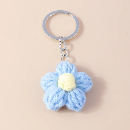 Knitted Floral Heart Key Chains