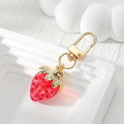 Clear Acrylic Colored Strawberry