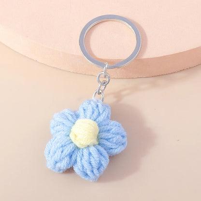 Knitted Floral Heart Key Chains